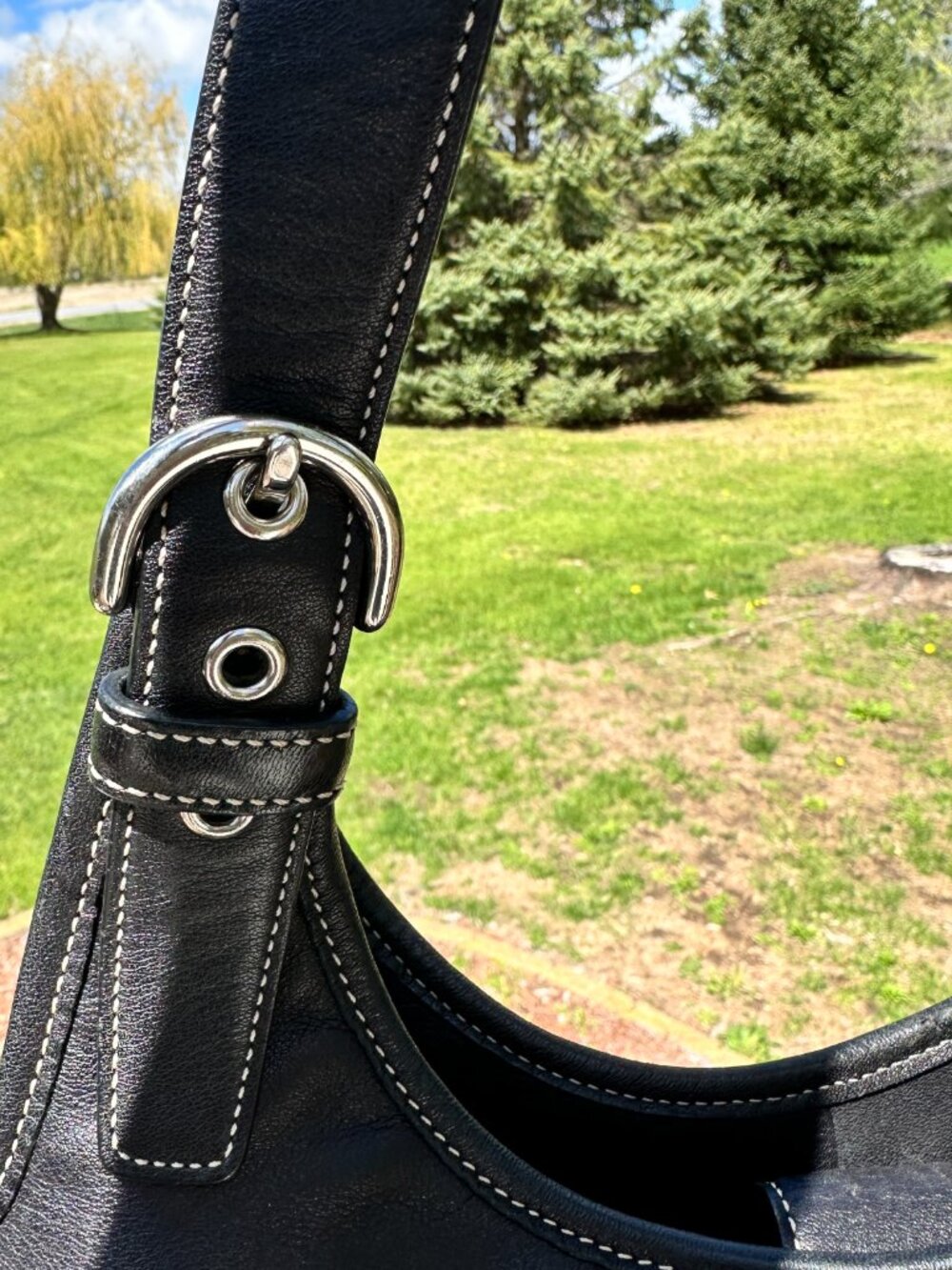 COACH 9249 Vintage Shoulder Bag Magnetic Leather Black Silver Hardware - Picture 4 of 11